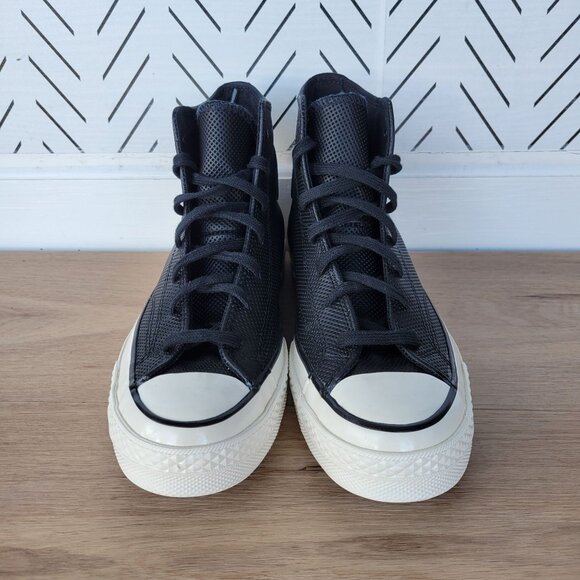 ⭐Converse Chuck 70 Hi Size 6 Men Shoes Black Leather Premium Sneakers A08637C - Picture 3 of 10
